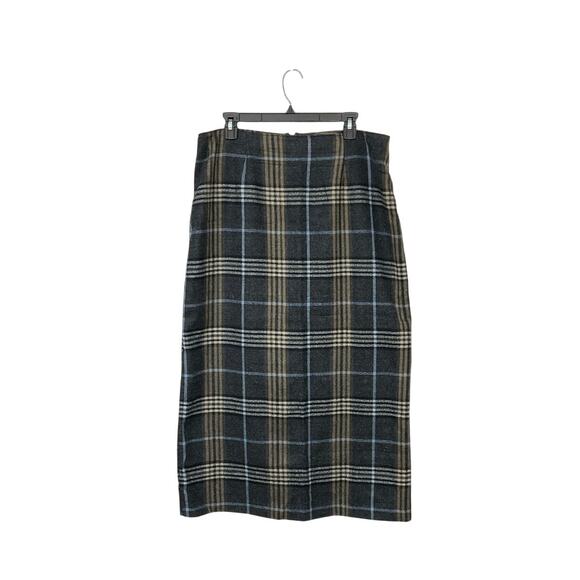 Wildlife Sportswear Dresses & Skirts - VTG Early 90s Plaid Tartan Maxi Skirt Grey Size 16 X-Large Wildlife Sportswear